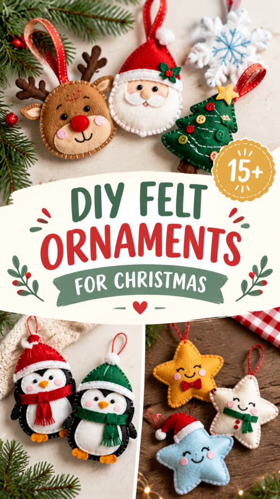 15 DIY Felt Christmas Ornaments Ideas for Handmade Holiday Decor