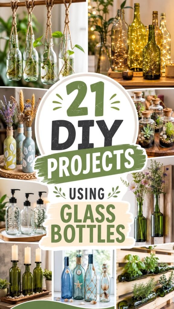21 DIY Glass Bottle Crafts for Creative Home Decor  Easy Upcycling Ideas