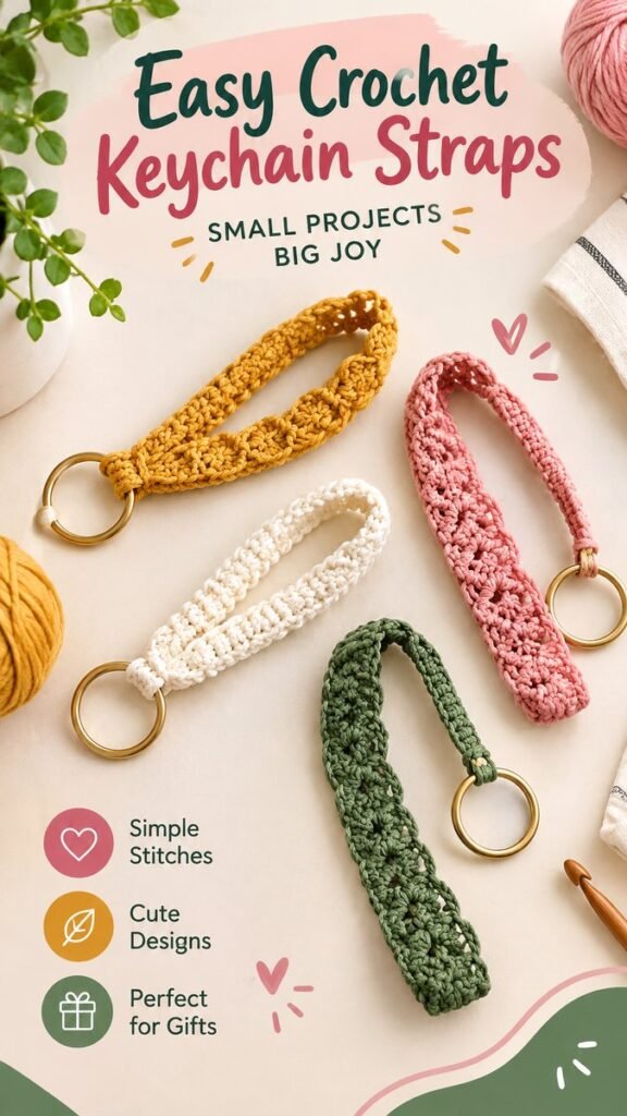 Easy Crochet Keychain Straps Cute Handmade Ideas for Gifts