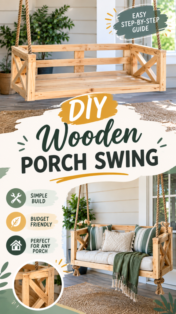 DIY Wooden Porch Swing Furniture for Your Home  Outdoor Space