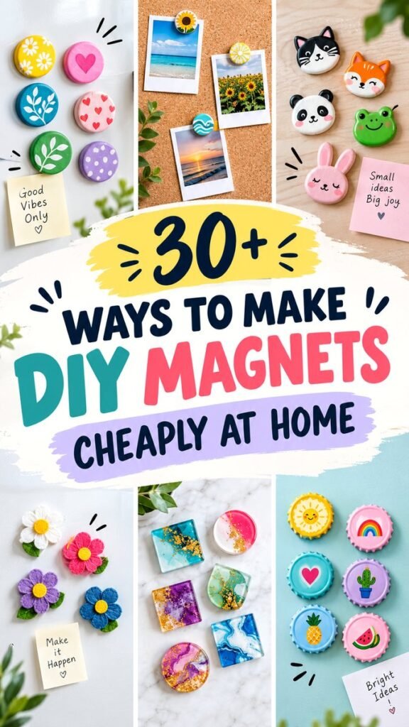 30 DIY Magnet Ideas Easy, Cute  Cheap Magnets to Make at Home