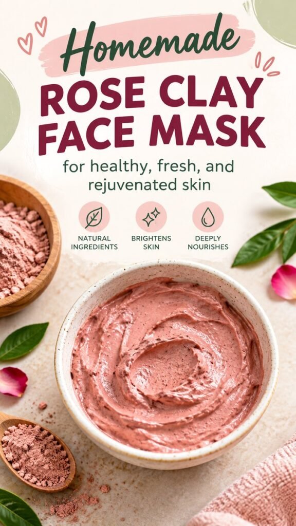 DIY Mask Easy Rose Clay Face Mask for Fresh, Glowing Skin