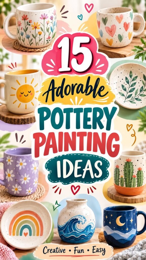 15 Cute DIY Pottery Painting Ideas for Beginners and Creative Crafters