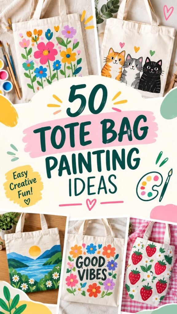 DIY Tote Bag Painting Ideas for Cute, Creative  Easy Designs