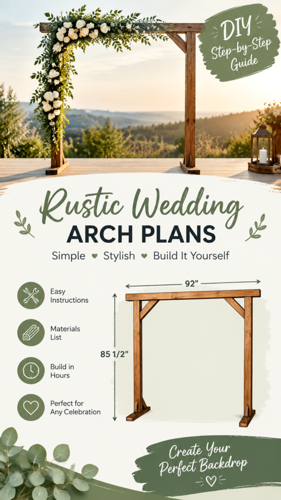 DIY Wedding Arch Plans Rustic Ceremony Backdrop Ideas  Build Guide