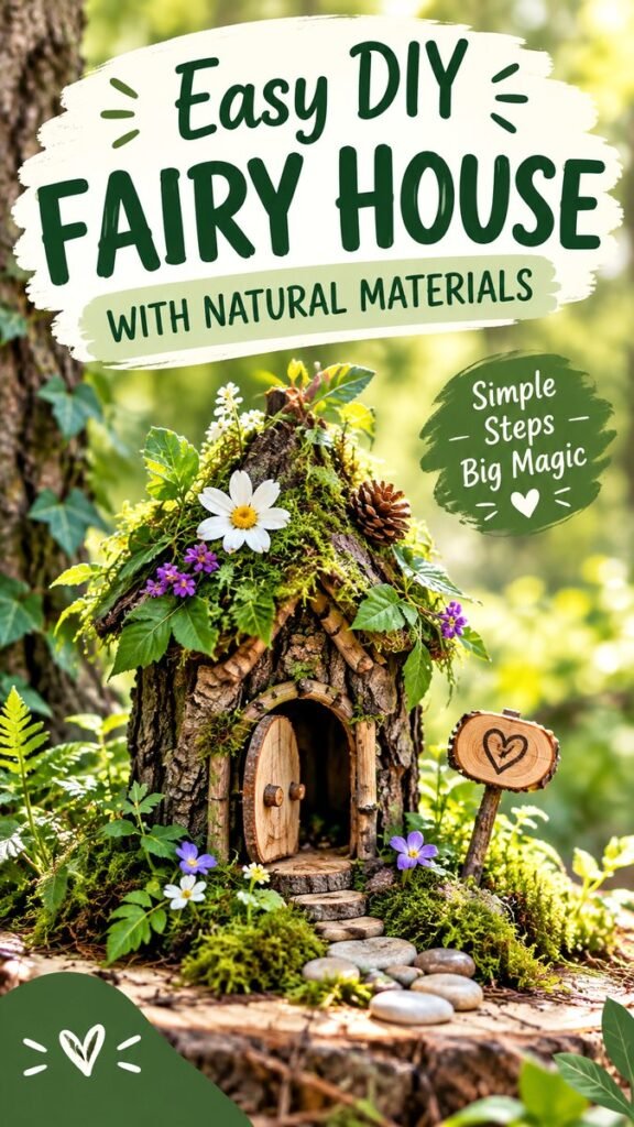 Fairy House DIY Natural Materials Easy Whimsical Woodland Craft Ideas