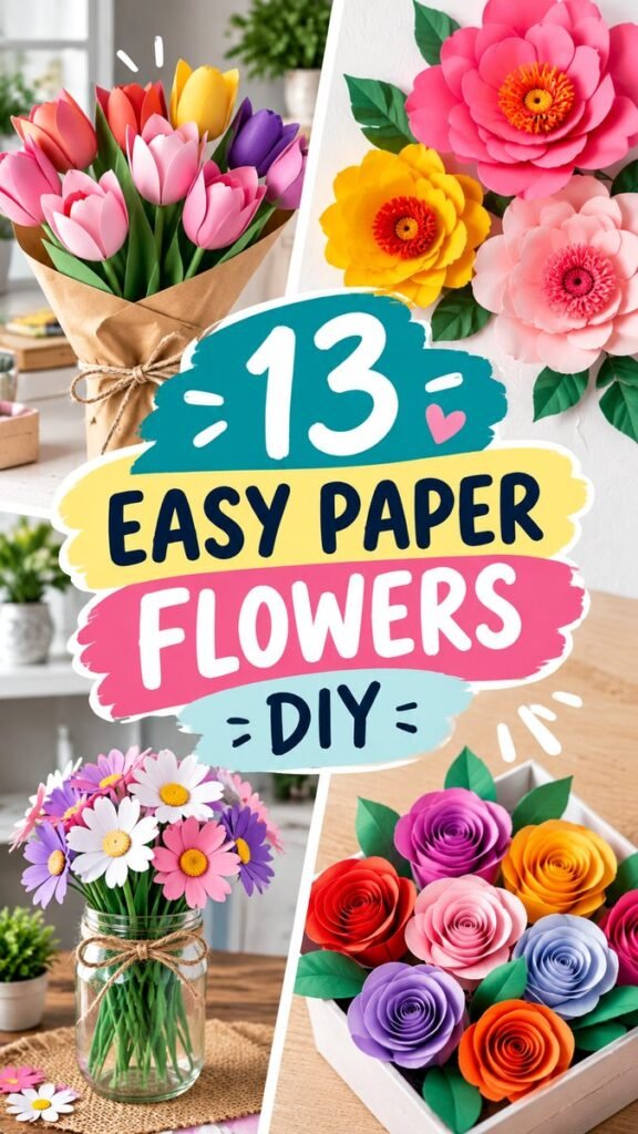 DIY Flower Decorations 13 Easy Paper Flower Ideas for Home Decor