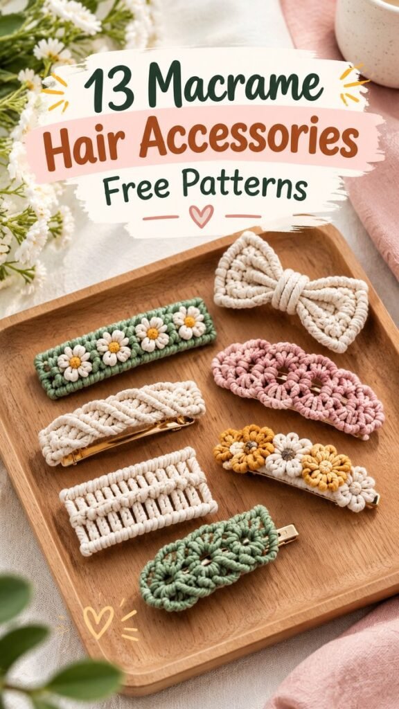 DIY Hair Clips 13 Macrame Hair Accessory Ideas  Free Patterns