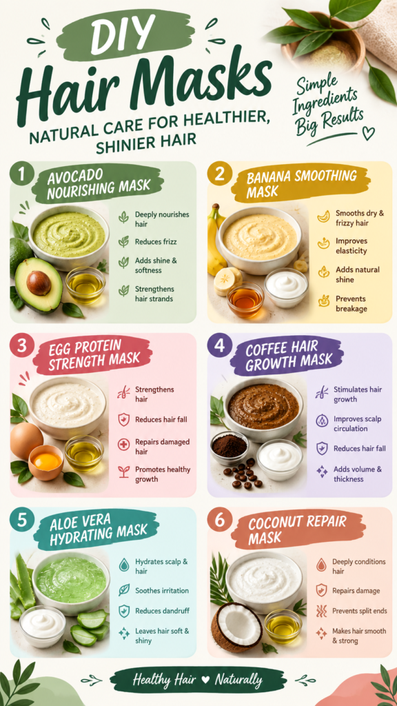 DIY Hair Masks 6 Nourishing Recipes for Healthy, Shiny Hair