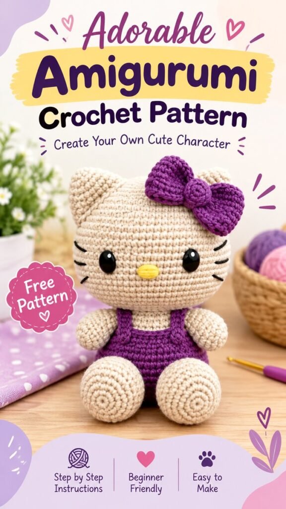 Hello Kitty DIY Adorable Amigurumi Crochet Pattern for Beginners