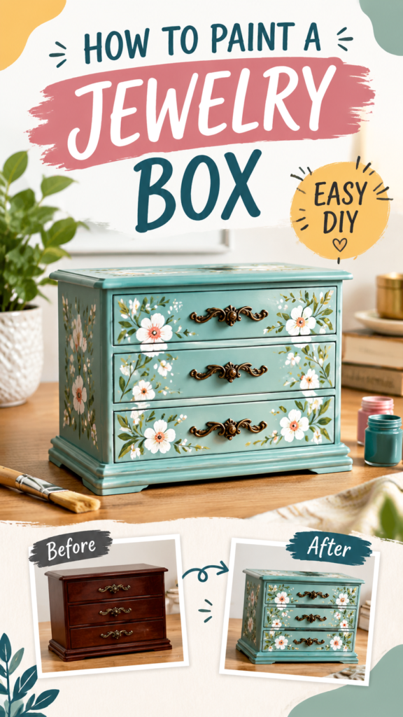 DIY Jewelry Box Makeover Ideas  Easy Painted Jewelry Box Tutorial