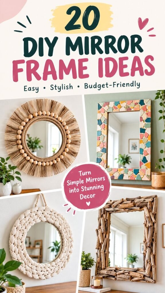 20 DIY Mirror Frame Ideas for Stylish Home Decor