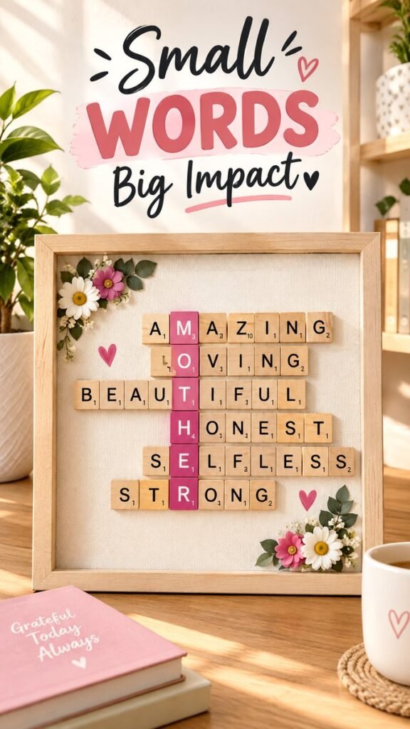 DIY Mothers Day Word Art Gift Beautiful Handmade Keepsake Idea