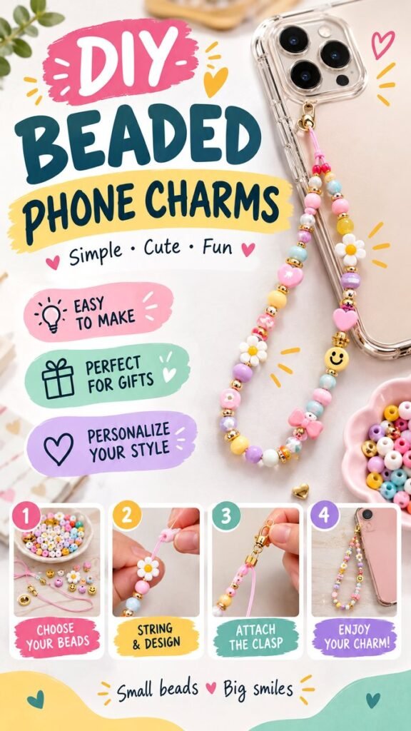 DIY Phone Charms Easy Beaded Phone Charm Ideas  Tutorial