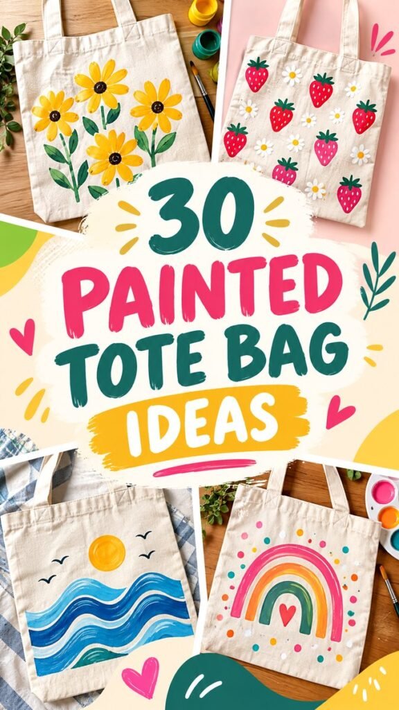 30 Painted Tote Bag Design Ideas DIY Paint Projects