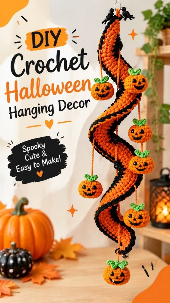 DIY Crochet Halloween Hanging Decor Tutorial for a Spooky Cute Craft Project