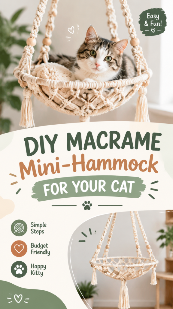DIY Cat Hammock Tutorial Easy Macrame Bed for Your Kitty