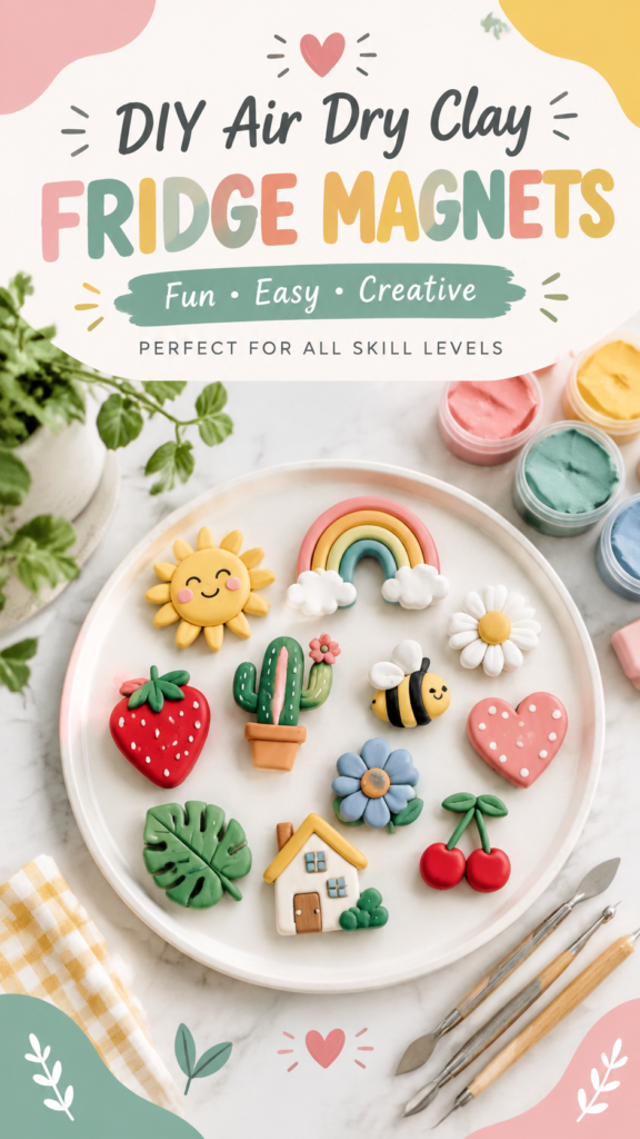DIY Air Dry Clay Magnets Cute Fridge Magnet Ideas for Beginners