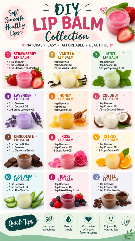 DIY Lip Balm Recipes Natural Homemade Lip Care Ideas  Easy Tutorials